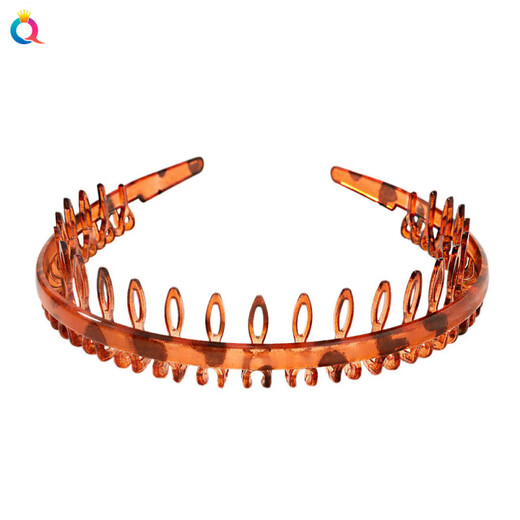 Non-slip toothed hair hoop to press bangs and broken hair, simple black brown face wash hair accessories for women, frosted small wavy hair hoop - black