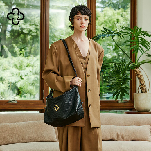 CASSILE women's handbag vegetable tanned sheepskin commuter light luxury large capacity tote bag birthday Valentine's Day gift black