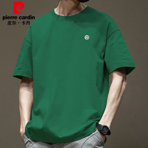 皮尔卡丹（pierre cardin）潮流美式短袖t恤男夏季纯棉圆领百搭休闲2025新款潮流宽松港风T恤 白色-1365短袖-100%纯棉 S 【建议80-110斤】