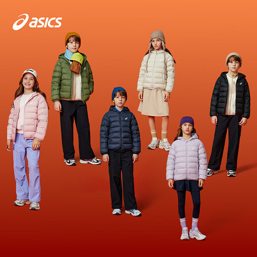 ASICS Kinderkleidung 25 Jahre Winter Kinderweiche und komfortable dreidsichere, leichte Warm-Down-Jacke [hohe Ladung] Schwarze Sauberkeit 1000 Meter down 170 Füllung 109,2g