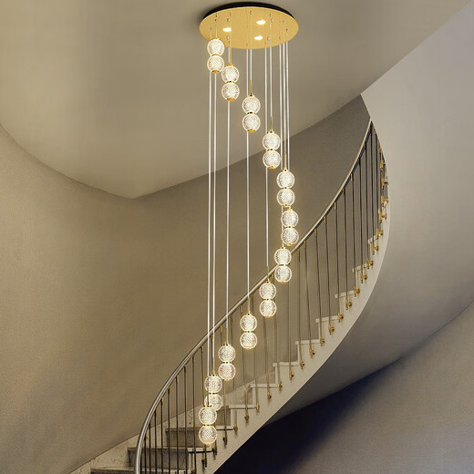 OPP (Opple) 2025 Neue moderne einfache Villa Duplex-Gebäude hohl Spiralhaus Lange Kronleuchter kreativer minimalistischer Loft 9276-Diameter 600-12 Kopfhöhe 2600 mm-three