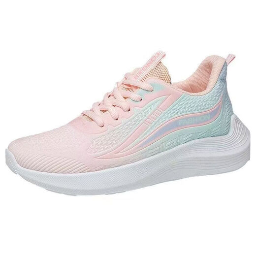 
Breathable women's shoes 2025 new sports shoes mesh soft sole casual shock absorption gradient lightweight running student 983[pink] 38