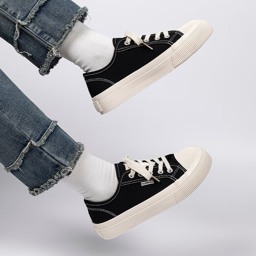 Chaussures en toile à semelles épaisses mondiales pour femmes 2025 Summer des femmes nouvelles femmes Sofle Sole Sole Solenable Soufflent Casual et Lightweight Sports Chaussures Fomen Women Black 36
