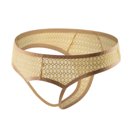 BUFFNY large size open crotch men's underwear no need to take off thong lace breathable temptation sexy hollow T pants white XL 2 feet 6-2 feet 8