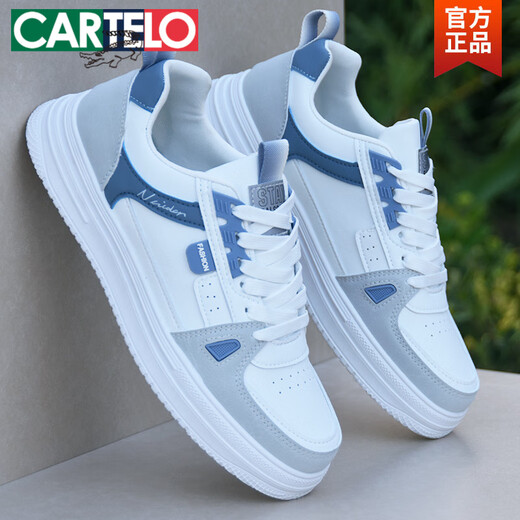 
CARTELO shoes for men Spring and Autumn 2025 new men's soft sole breathable white shoes for men versatile student trendy casual board shoes for men BK9910 white gray 39