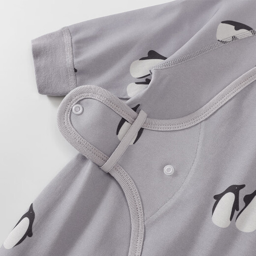 Bali Piggy Newborn Clothes Autumn Baby Harness Newborn Spring and Autumn Pure Cotton Category A Reptile Clothing 59 Size Baby Onesie Penguin Eggplant 66cm