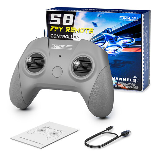 STARTRC GAMES UAV simulator traversing aircraft handle remote control Beginner's entry-level traversing aircraft S8 flight training handle FPV traversing aircraft DRL DCL and other Liftoff S8pro flight simulators Left throttle - adapted to Phoenix simulator