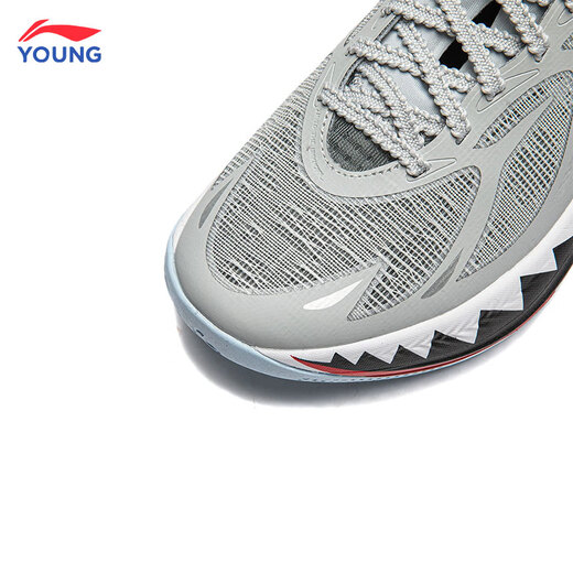 LI-NING KIDS李宁儿童篮球鞋音速12夏季男童减震回弹专业训练鞋防滑透气运动鞋 迷雾灰 38 码