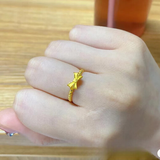 Dewey Fan Gold Zodiac Rabbit Ring 3D Hard Gold Birth Year Little Rabbit Ring 999 Pure Gold Silver Rabbit Ring for Gift Opening Rabbit Ears Ring