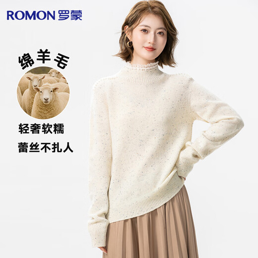Romon [Wool] Cardigan dames en dentelle à demi-chouchure automne et hiver nouveau pull en tricot pull pull pull vestime pour femmes