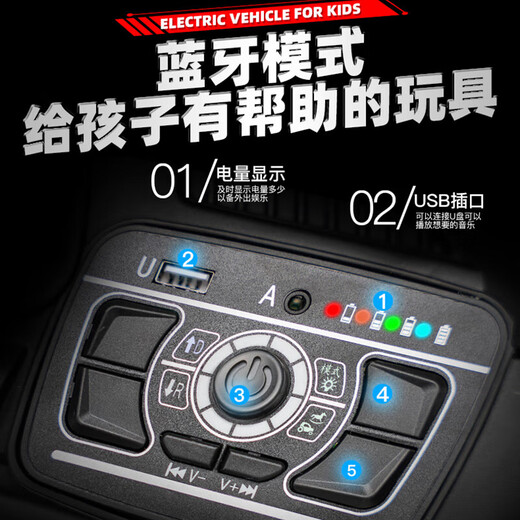 Jisu children's electric car toy car can sit on adults with remote control four-wheel electric car that can drive baby's one-year-old gift, high-end powder, dual drive 12V + Bluetooth remote control + swing