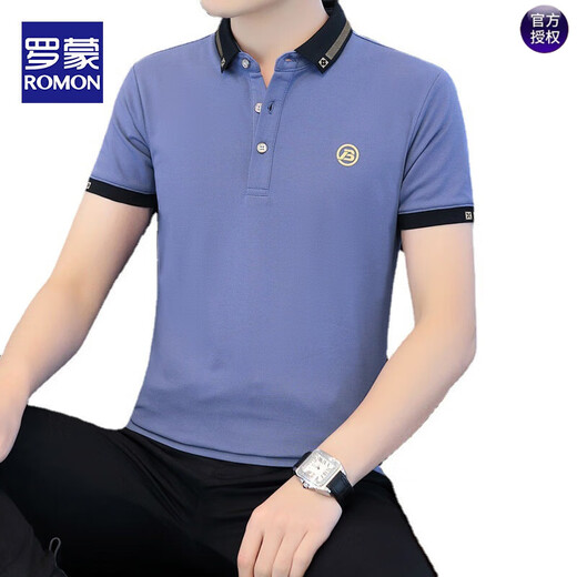 T-shirt à manches courtes pour hommes de Romon Summer Soil Polo Polo Paul Paul Paul Men Top 679 Black L