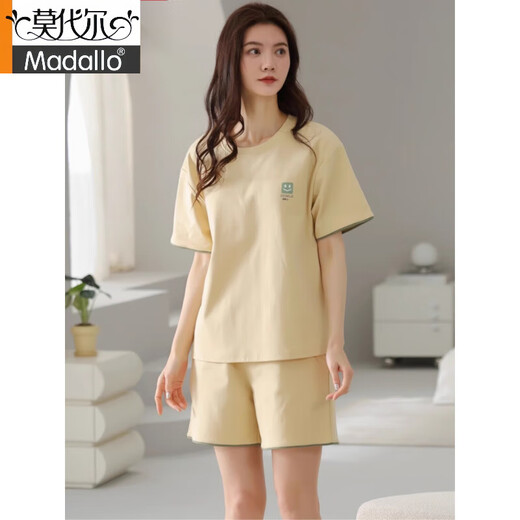 莫代尔睡衣女2025夏季新疆棉短袖短裤简约休闲棉质薄款家居服套装可外穿 Z9859 L 建议100-120斤