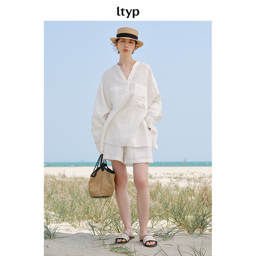 
Original travel products ltyp imported from France 100% linen literary shorts white loose drawstring casual shorts for women Crescent white (expected to ship in 10-15 days) M