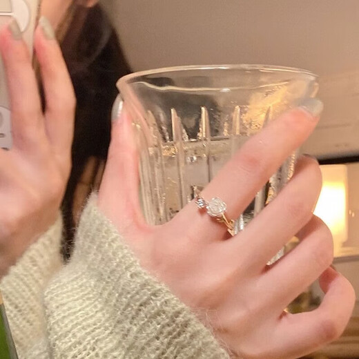 荆棘山茶花开口戒指女甜美少女心个性姐妹玫瑰花朵闺蜜对戒 茶花开口