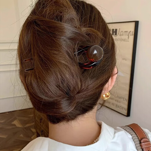 Chimera (CHIMERA) 2 pieces of retro round beads, new Chinese-style U-shaped hairpins, ball hairpins, hairpins, hairpins, birthday gifts for women