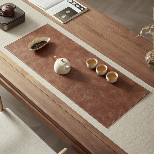 Yihutea (YIHUTEA) Yihutea leather tea mat tea towel tea table pad dry bubble table household light luxury new waterproof tea mat Kung Fu tea set large leather tea mat 33*80cm