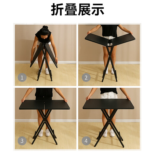 YOIK folding dining table home simple portable dining table rental house outdoor table walnut square table 80*80*75cm