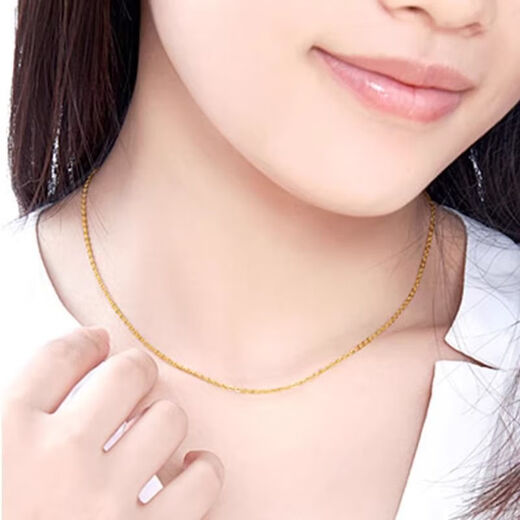 RSRDDY Lao Fenghuang Gold Store's same necklace 999 women's fine clavicle chain O-shaped chain gold-plated chain for my wife 18k gold 0-shaped necklace Lao Fengxiang's same style
