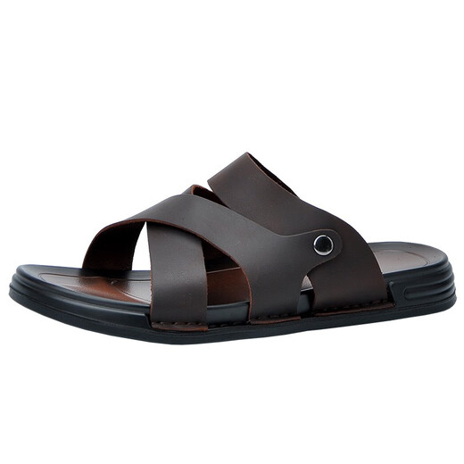Jinlilai Gy Cowhide Casual Men's Sandals Летние открытые анти-скользкие износостойкие.
