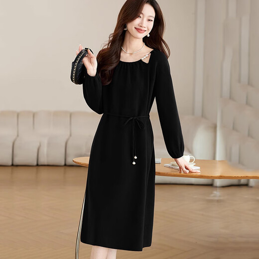 Ehangy Luxury High-End Brand Dress For Women 2025 Осенью Новый высококачественный стиль моды стройной и красивой юбки Burgundy XL 120-130JIN [Джин равняется 0,5 кг]