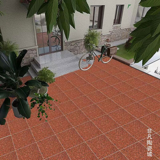 
Outdoor courtyard floor tiles 600 antique tiles villa garden sun terrace burning surface anti-slip anti-freeze ceramic tiles red sesame stone 12611 600*600