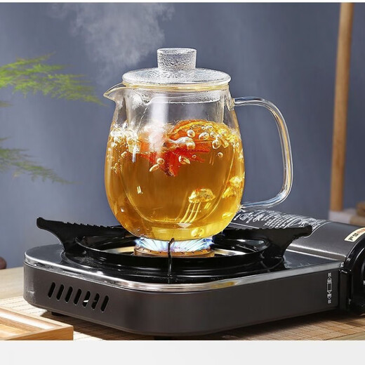 Qinkai heat-resistant high temperature glass teapot filtered thickened transparent single pot small floral teapot household tea water separation glass penguin teapot 500ml