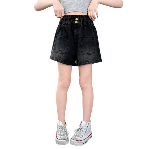 Célébrité sur Internet d'été pour filles 2025 Nouveaux shorts en denim Shorts à la mode mince usure polyvalente du pantalon chaud décontracté pour enfants.