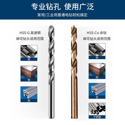 Bosch twist drill bit HSS-CO high-speed steel cobalt-containing stainless steel iron aluminum alloy wood metal drilling drill bit 5.3mm cobalt-containing twist drill bit 10 pieces
