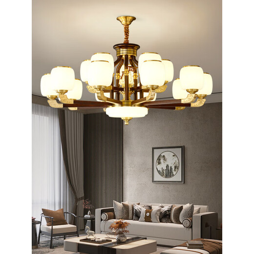 Moins (NVC) Nouveaux lustres chinois Lumières de salon Couleur de noix Chinois chambre à coucher de chambre à manger lumières modernes et atmosphériques chinois lampes classiques chinoises hx9928 tête à trois couleurs lumière