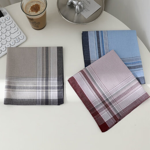 
OEMG men's middle-aged and elderly handkerchiefs, cotton thin old fashioned nostalgic carries soft pure cotton sweat-absorbing handkerchief, old fashioned (3 packs) about 39CMX39CM
