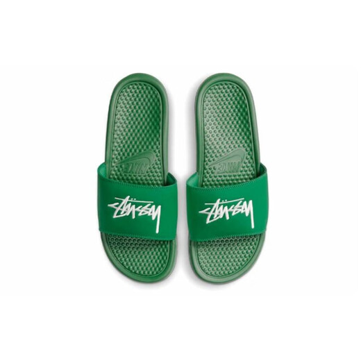 Nike Stussyxbenassislis Exterior de suela gruesa, zapatillas de ajuste cómodas para hombres y mujeres, verde 38.5
