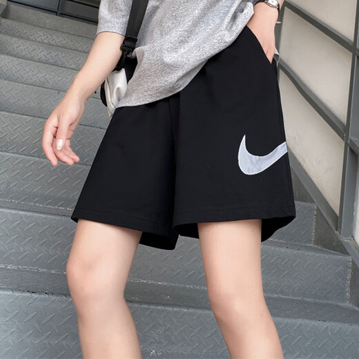 耐克（NIKE）女装运动套装25夏新款舒适透气简约短袖T恤宽松五分裤短裤两件套 休闲T恤+宽松五分裤 M
