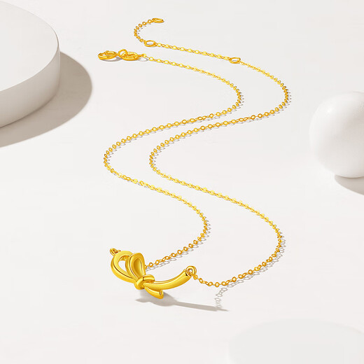 Trendy Acer to Jane 18k gold necklace for women, gold set, pendant, bow, fashionable, light and luxurious, birthday gift for girlfriend, chain length is about 45cm
