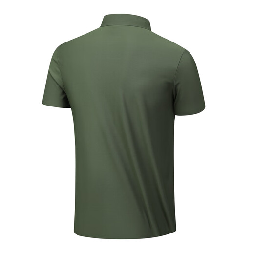 
Kaileshi Mint Men's Short Sleeve POLO Shirt Summer Moisturizing Quick-Dry Ice Silk Thin Outdoor Leisure Sports T-shirt 12358 Military Green XL (170-175cm/135-150Jin[Jin equals 0.5 kg])