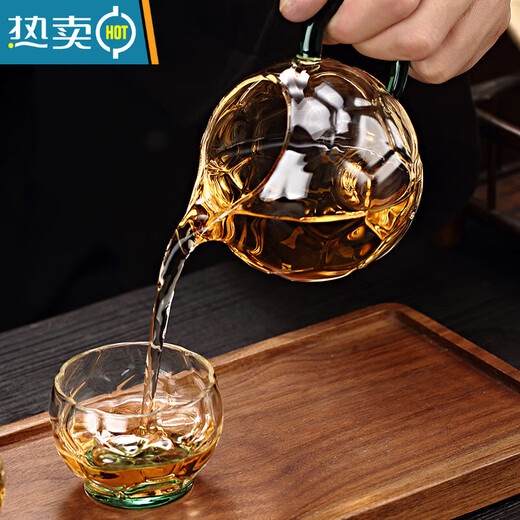 PGY Japan imported quality crown new high-end glass fair cup Japanese style thickened heat-resistant male cup tea leak set points lake handle-football fair cup