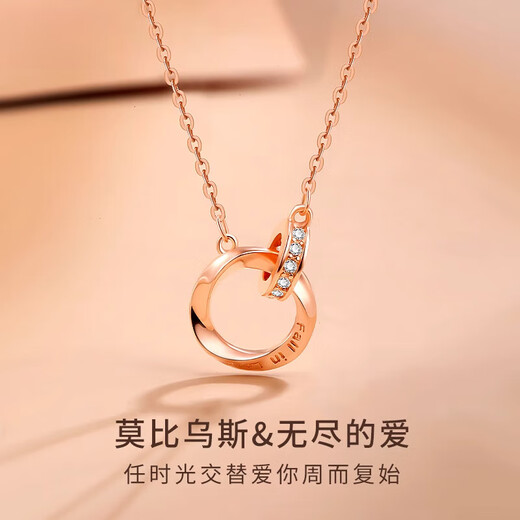 DRIG necklace women's sterling silver Mobius double ring 2025 new light luxury niche high-end birthday gift for girlfriend 999 silver white diamond-white gold