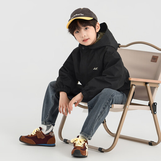 Duojia Waterproof Thin Velvet Soft Shell Jacket Boys' Jacket 2025 Spring and Autumn Children's Warm Mountaineering Clothing Medium and Large Children's Tops