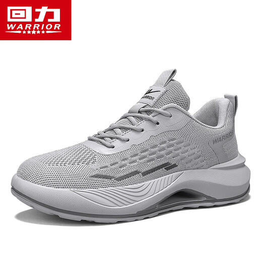 Warrior summer men's shoes mesh breathable sports dad shoes men's soft sole casual running shoes L847C gray 44