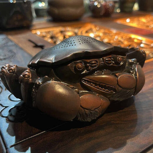 New high-end tea pet home table integrated filter ceramic crab ornaments filter combination purple sand tea pet purple pottery crab Bafanglaicai safe packaging