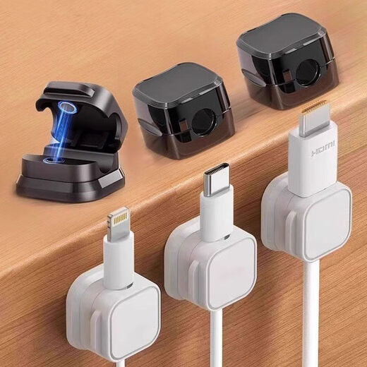 Clcey Magnetic Cable Controller Desktop-Auto-Datenkabelspeicher und Sortieren von Mobiltelefonladungskabelklemme Feste Schnappscheider-Upgraded Black 6-Pack Starke magnetische Öffnung und Schließung makellos