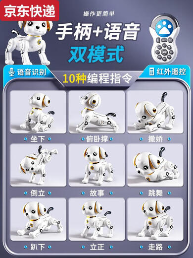 Qilicai Intelligent Roboter Hund Kinder Kinder Spielzeug Jungen Baby Mädchen 1-3 Elektrische Rotor-Fernbedienung Gehen wird als 6 Roboter Fernbedienungssteuerung als Voice-Controlled-Version Rose Pink-verbessertes Large-Size Intelligent