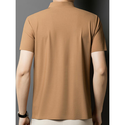 
Playboy (PLAYBOY) high-end brand light luxury ice silk short-sleeved POLO shirt for men in summer breathable business casual high elastic lapel men's T POLO shirt 12357 khaki M (recommended 95-115 Jin [Jin equals 0.5 kg])