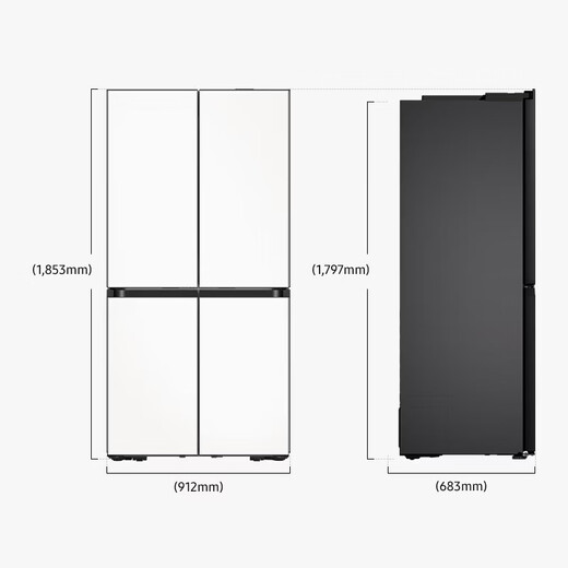 Samsung (SAMSUNG) government subsidy 15% original import Jinchen recommends AI Shen refrigerator 9 series PLUS model 642L four-door cross door super large capacity original import automatic ice making RM70F64Y1XSC