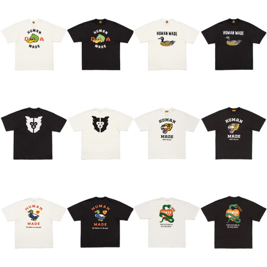 海迪洛日系蛇年human made爱心短袖T-shirt林俊杰男女情侣T恤春夏季 3937白色 S