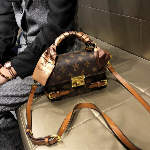 ESDS Hong Kong brand genuine leather bag women's bag 2025 new light luxury niche high-end single-shoulder small square bag crossbody bag yellow color combination (counter gift box set)