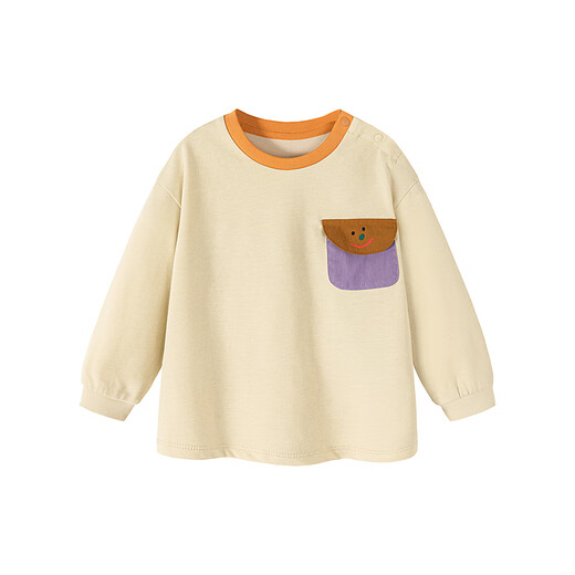 Mini Bala long-sleeved T-shirt for boys and girls, spring pure cotton children's color-blocked soft and skin-friendly inner top, new product