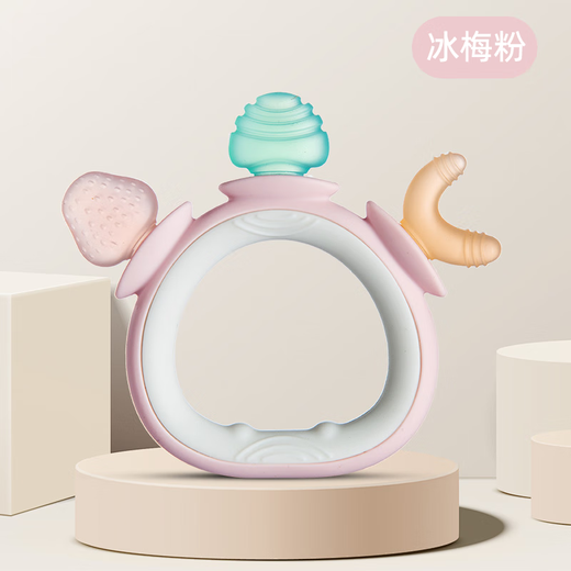 HIHIDEFRIENDS baby silicone molar stick chewing glue small month old baby anti-eating hand artifact training handshake grasp oral teething gum lemon yellow