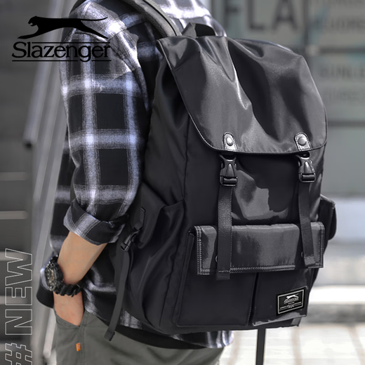 Slazenger / slazenger mode et mode décontracté oxford sac de voyage sac de voyage sac d'ordinateur sac à dos backpack noir
