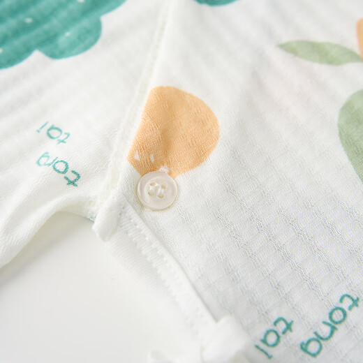 Tongtai (TONGTAI) baby short-sleeved half-back summer cotton clothes newborn baby monk clothes full-month clothes jacquard green 59cm